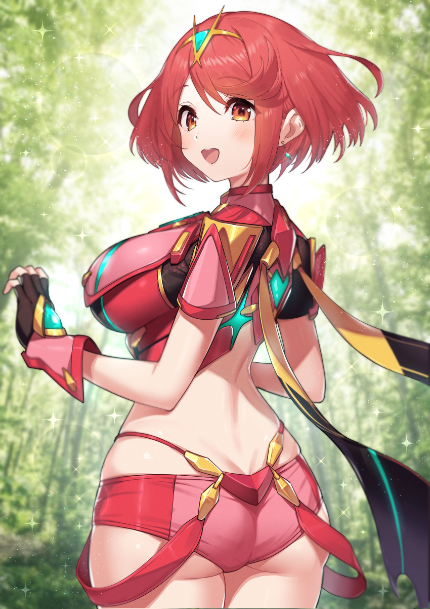 1girls ass female female_only green322 nintendo pyra red_hair sideboob solo tagme xenoblade_(series) xenoblade_chronicles_2