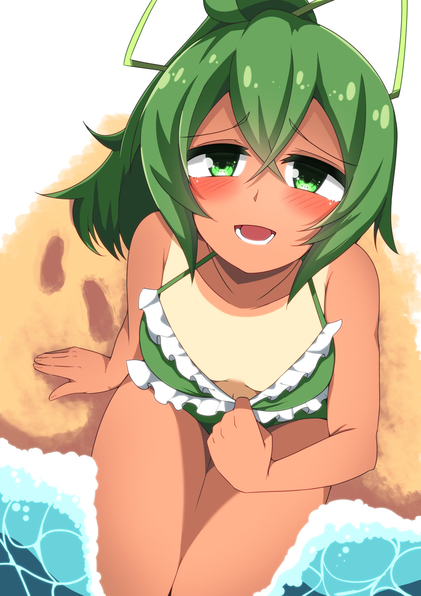 bikini duel_monster green_hair sibasiri tanned tanned_female wynn_the_wind_charmer yu-gi-oh!