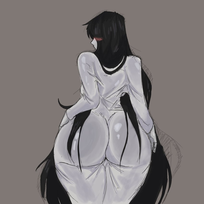 1girls big_ass big_butt black_hair blush_lines bubble_butt child_bearing_hips crowsdome curvy curvy_female curvy_figure fat_ass fat_butt female female_focus female_only ghost_girl grey_background hourglass_figure huge_ass huge_butt large_ass large_butt long_hair mature_female sketch solo solo_female solo_focus the_ring thick_thighs thin_waist thunder_thighs undead very_long_hair wide_hips yamamura_sadako