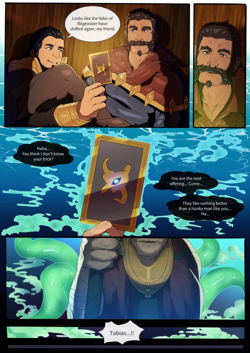 2boys beard canon_couple comic duo duo_focus facial_hair gay league_of_legends malcolm_graves male male_only text text_bubble tobias_fate yellowquagsire