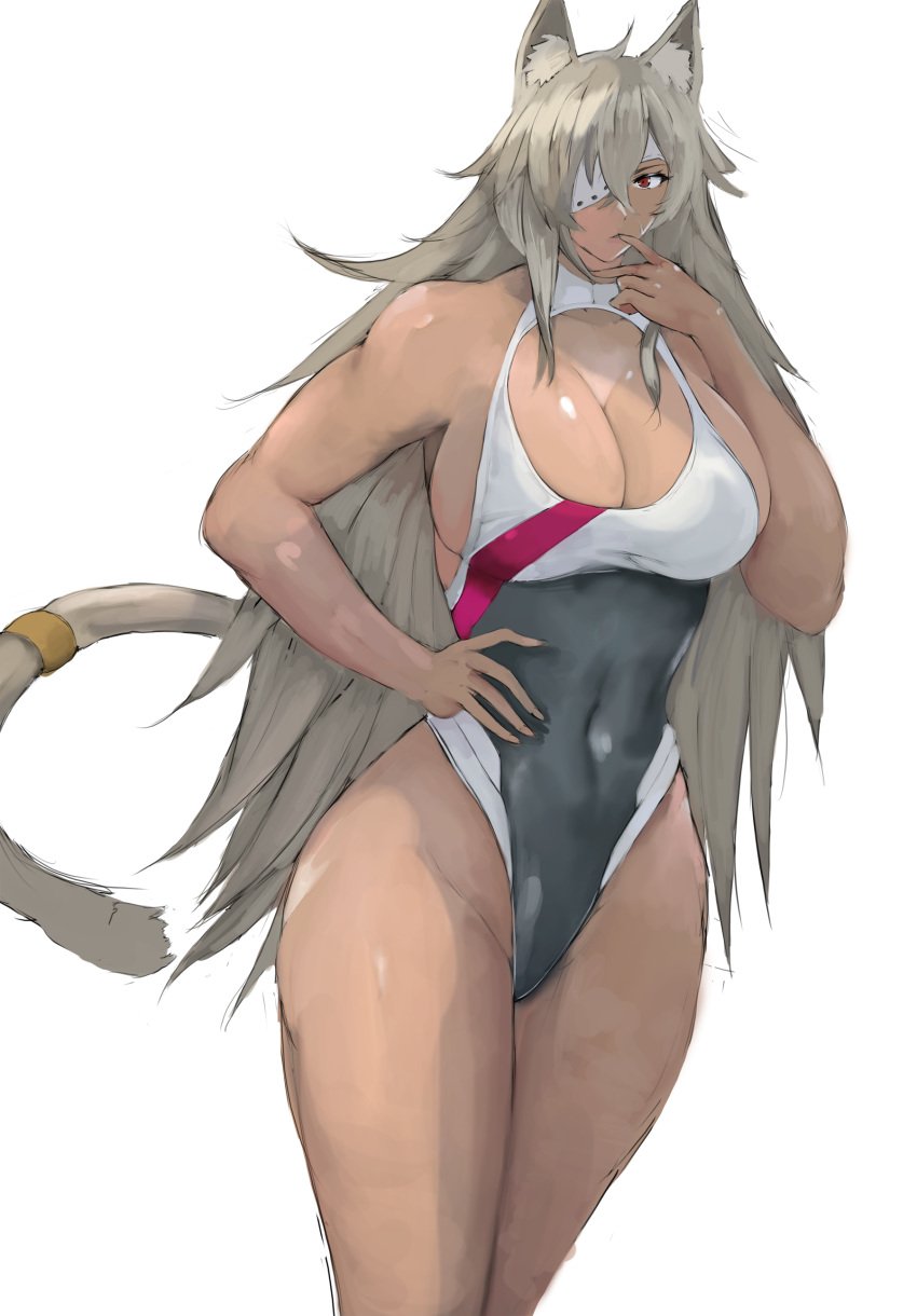 1girls female female_only ghislaine_dedoldia memory342 muscular_female mushoku_tensei sideboob solo swimsuit