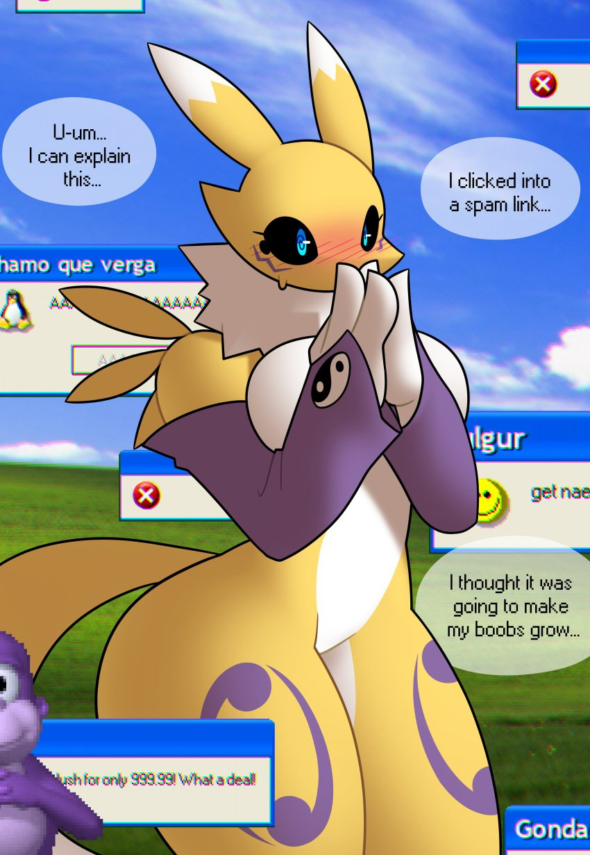 big_breasts bonzi_buddy breasts digimon female gonda renamon thick_thighs wide_hips windows_xp