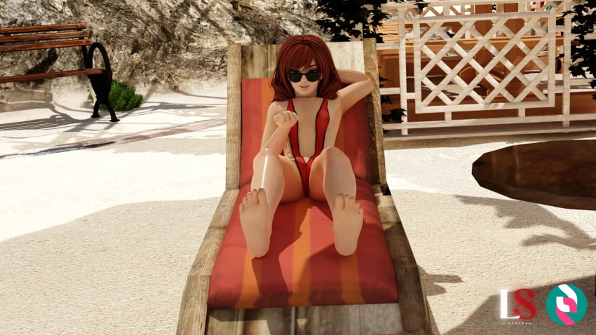 1girls 3d alluring amy_sorel beach blender green_eyes imminent_fellatio imminent_oral imminent_penetration imminent_sex inviting inviting_to_sex le_sandman petite petite_body petite_female red_hair seductive seductive_eyes seductive_look seductive_smile shoulder_length_hair sitting small_breasts soul_calibur straight sunbathing sunglasses tagme v_string_bikini xnalara