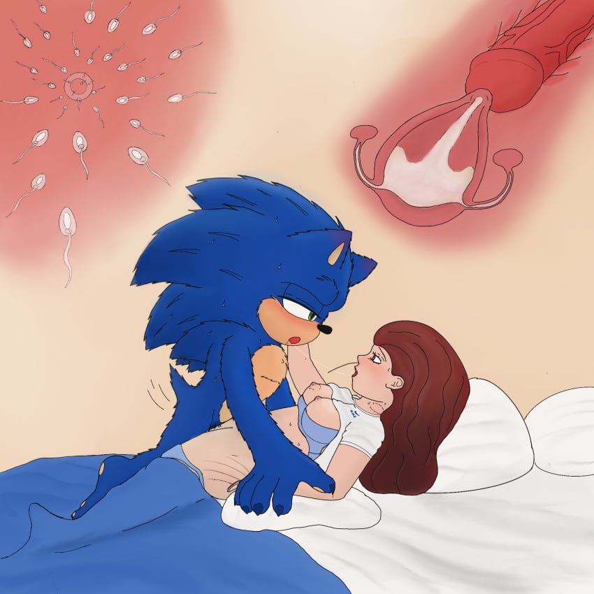 anthro anthro_penetrating anthro_penetrating_human bodily_fluids cum cum_in_pussy cum_in_uterus cum_inside fan_character female from_front_position genital_fluids hedgehogblue02 hi_res human human_on_anthro human_penetrated impregnation interspecies interspecies_impregnation lying male male/female male_pubes mammal missionary_position movie_sonic on_back ovum penetration pubes pubes_exposed sega sex sonic_(series) sonic_the_hedgehog sonic_the_hedgehog_(film) sonic_the_hedgehog_(series) sperm_cell uterus