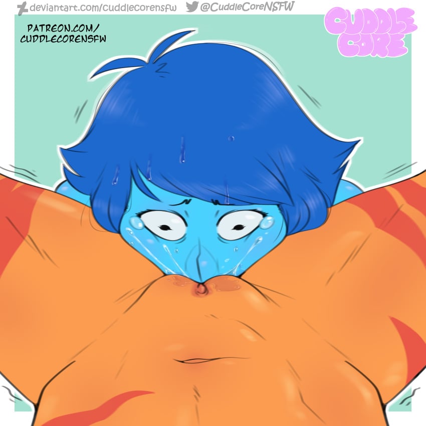 2023 2d 2girls blue_body blue_hair blue_skin clitoris cuddlecore cumming cumming_in_mouth cunnilingus devouring_pussy eating_pussy ejaculation female female_only female_orgasm female_pov gem_(species) hi_res high_resolution highres jasper_(steven_universe) lapis_lazuli_(steven_universe) multiple_girls oral orgasm pov pussy_eating pussy_juice steven_universe unimpressed yuri