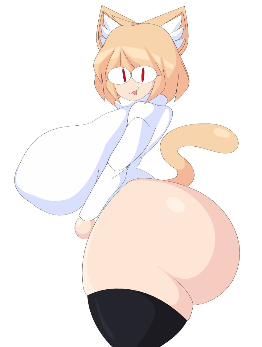 1girls ass big_ass big_breasts blonde_hair bottomless breasts clothing cytrusawa female female_only furry huge_ass huge_breasts hyper_ass hyper_breasts neco-arc open_mouth red_eyes smile tail topwear type-moon