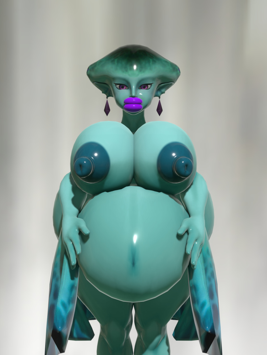 1girls 3d big_areola big_belly big_breasts big_lips big_nipples bimbo bimbofication blender blender_(software) blue_skin dld493v2 ear_piercing female fish_girl fish_humanoid hands_on_belly huge_breasts large_breasts lips nintendo non-mammal_breasts non-mammal_navel ocarina_of_time princess_ruto purple_eyes purple_lipstick round_belly self_upload shiny_skin solo solo_female the_legend_of_zelda thick_lips thick_thighs wide_hips zora