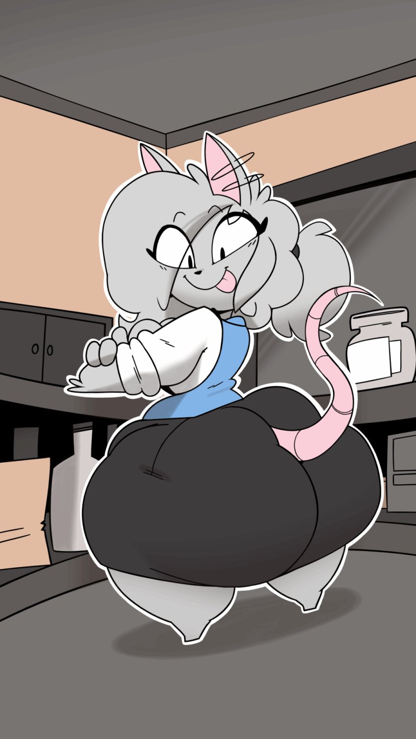 animated ass big_ass big_breasts bottom_heavy elisa_(rattiesteps) female female_only rattiesteps shaking_ass shaking_butt solo thick_thighs