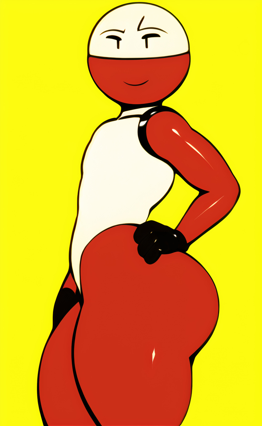 1boy anthro anthrofied ass balls big_ass big_butt creature creatures_(company) curvaceous curvy electrode_(pokemon) femboy feminine feminine_male game_freak hand_on_hip huge_ass humanoid inanimate_object male male_only nintendo pokémon_(species) pokemon red_skin story_in_description thick_ass thick_thighs voluptuous white_skin wide_hips yellow_background