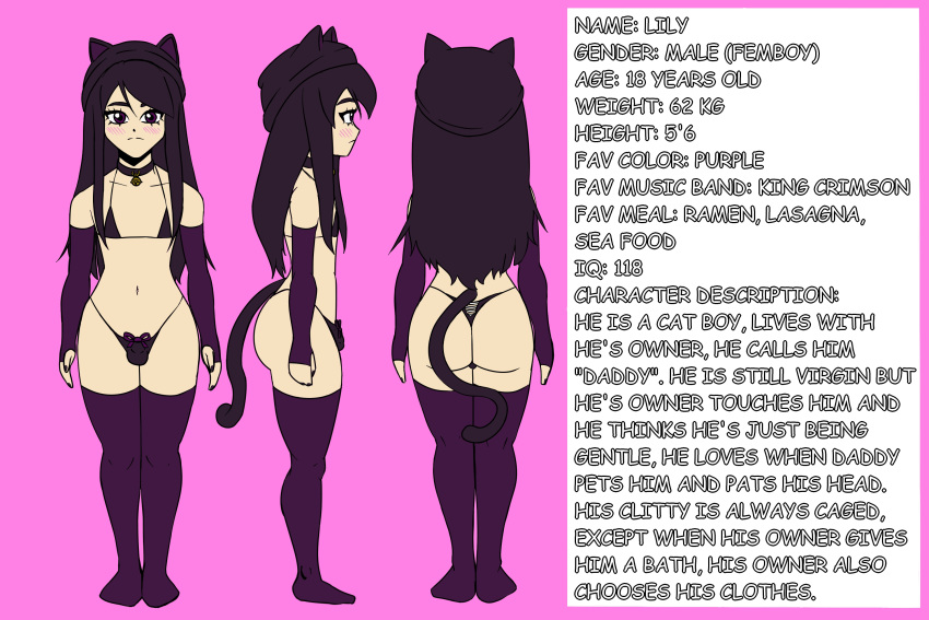 adorable ass big_ass big_butt bikini bow cage cat_ears cat_tail catboy collar cute femboy gay introduction jingle_bell lilith_femboy lily_catboy little_penis long_gloves long_hair long_sleeves original petplay sissy small_penis tail thick_thighs thighhighs twink