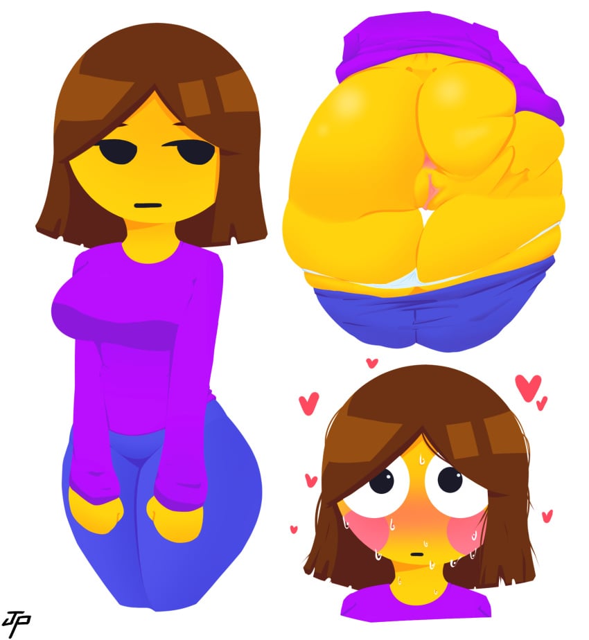 anus ass big_ass big_breasts big_butt brown_hair_emoji emoji emoji_(race) jemphep looking_back no_outlines pussy tagme vagina