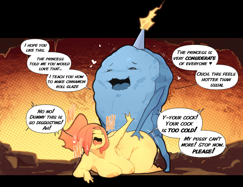 adventure_time ambiguous_penetration cinnamon_bun cumbread flame_princess highres naked sex tagme