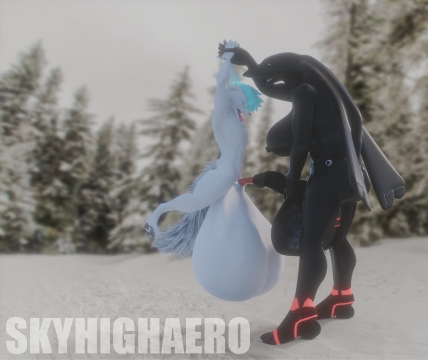 3d_(artwork) aircraft anthro arctic_fox ball_inflation blender_cycles canid canine detailed_background digital_media_(artwork) female fox hi_res living_aircraft living_machine living_vehicle machine male male/female mammal shandra_(renthedragon) skyhighaero vehicle