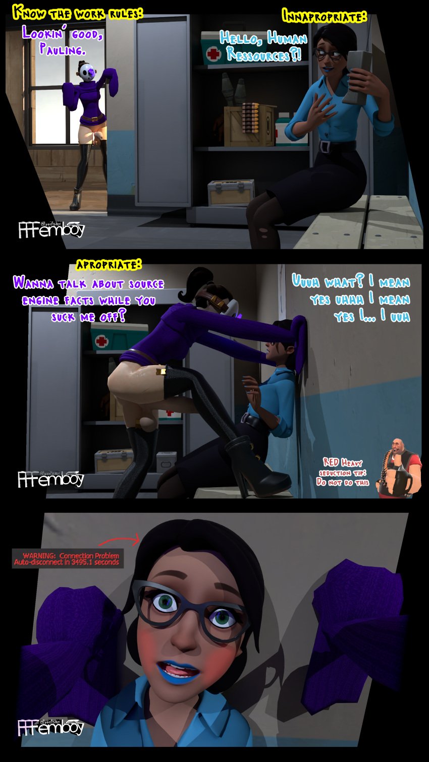 1futa 1girls 2 3d 4k bottomless clothed clothing comic excessive_foreskin female flustered foreskin fully_clothed funnyfrenchfemboy futanari high_heels mario_(series) meme miss_pauling mostly_clothed self_upload shy_gal team_fortress_2 tf2 thighhighs