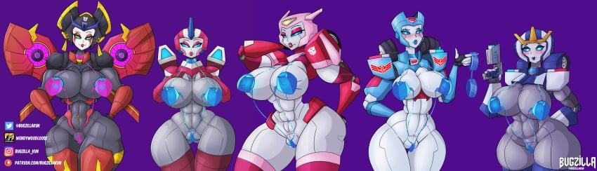 5girls abs arcee arcee_(g1) artist_name autobot autobot_insignia big_breasts bikini blue_nipples breasts bugzilla busty chromia curvaceous curvy curvy_female curvy_figure elita_one female female_autobots female_only giant_breasts hourglass_figure huge_breasts multiple_girls pussy revealing_swimsuit robot robot_girl slim_waist slingshot_swimsuit strongarm_(transformers) thick_thighs transformers transformers_robots_in_disguise_(2015) wide_hips windblade