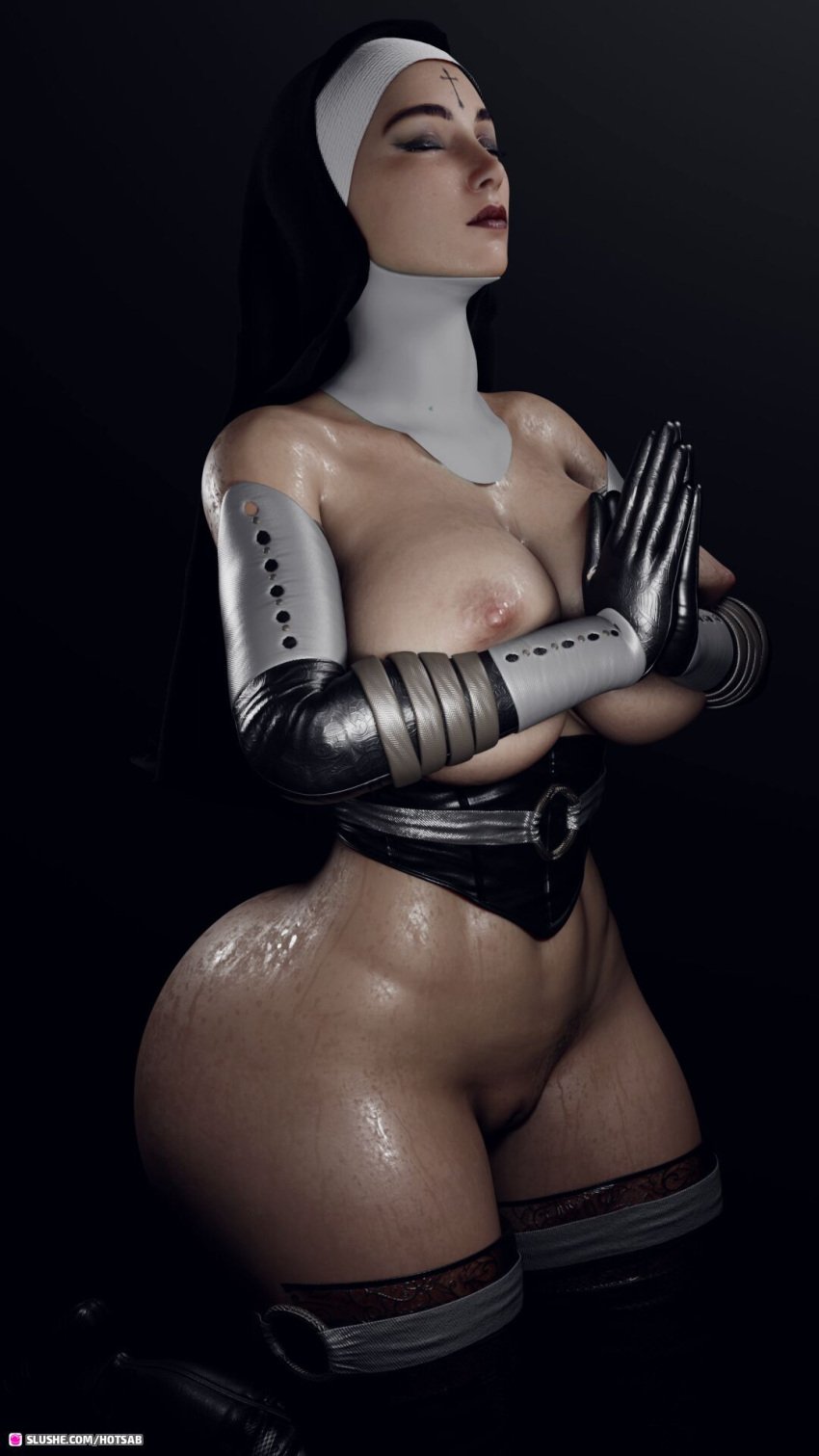 1girls 2023 3d athletic athletic_female battle_nun big_breasts bimbo breasts busty christianity cleavage closed_eyes curvaceous curvy curvy_figure digital_media_(artwork) eyebrows eyelashes eyes female female_focus female_only fit fit_female gigantic_breasts grvty3d hair hips hotsab hourglass_figure huge_breasts human large_breasts legs light-skinned_female light_skin lips massive_breasts mature mature_female nun nun_outfit original original_character religion solo solo_female thick thick_legs thick_thighs thighs toned toned_female top_heavy upper_body voluptuous waist watermark wet wet_body wet_skin wide_hips