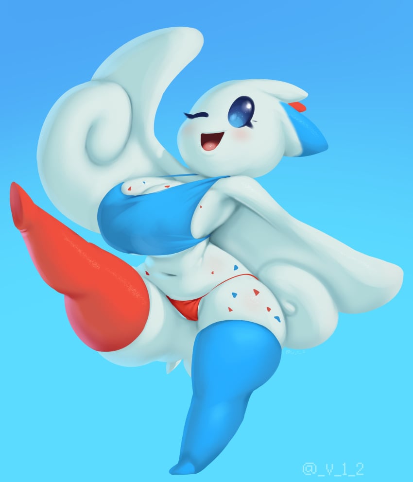 big_breasts dibujosv12 large_breasts pokémon_(species) pokemon shortstack solo tagme togekiss