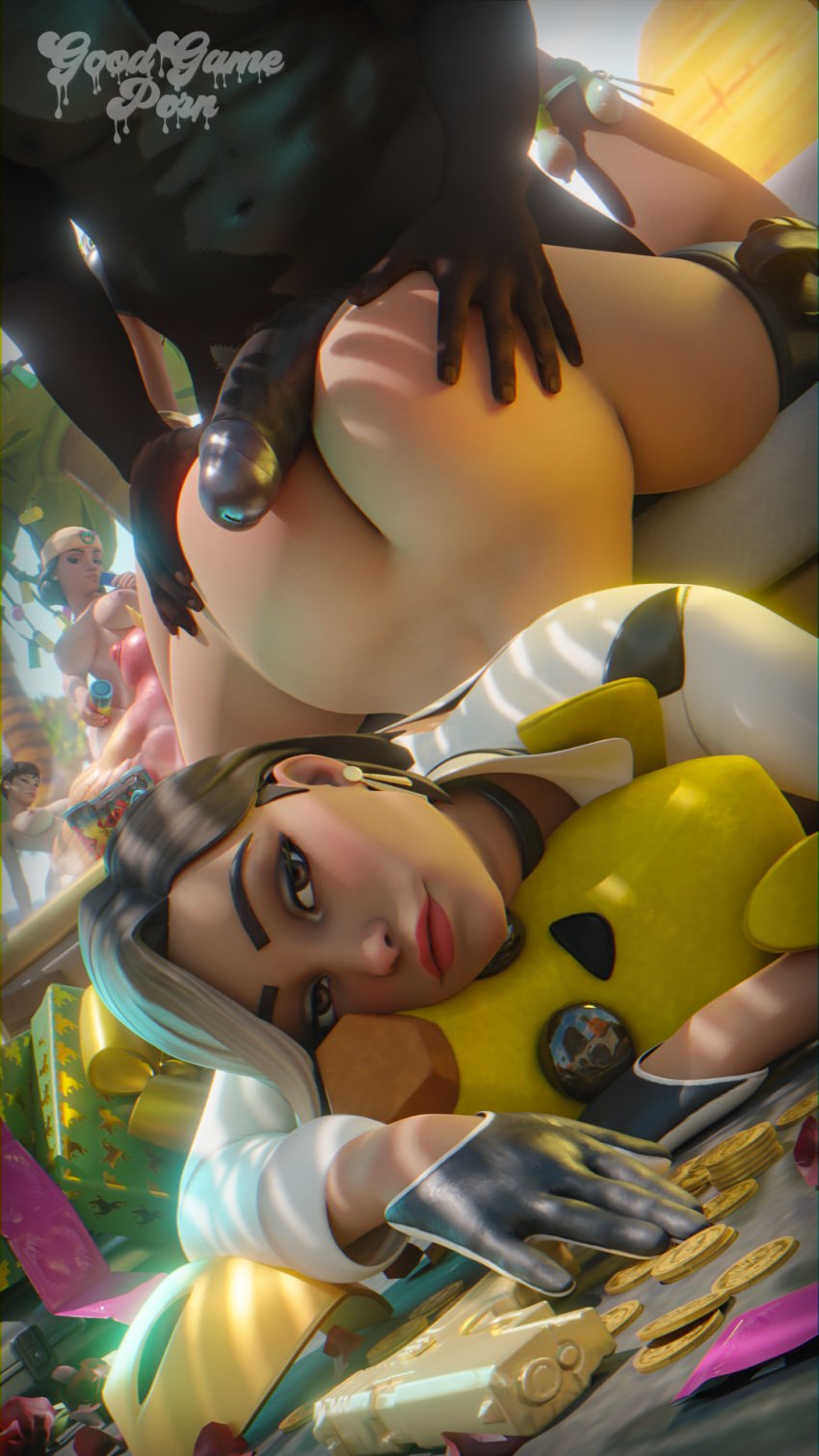 antonia_(fortnite) beach big_areola big_ass big_balls big_breasts big_butt big_muscles big_nipples capcom chun-li chun-li_(fortnite) condom condom_balloon fortnite fortnite:_battle_royale goodgameporn1 interracial looking_at_viewer nude_beach opal_(fortnite) orgasm orgy street_fighter