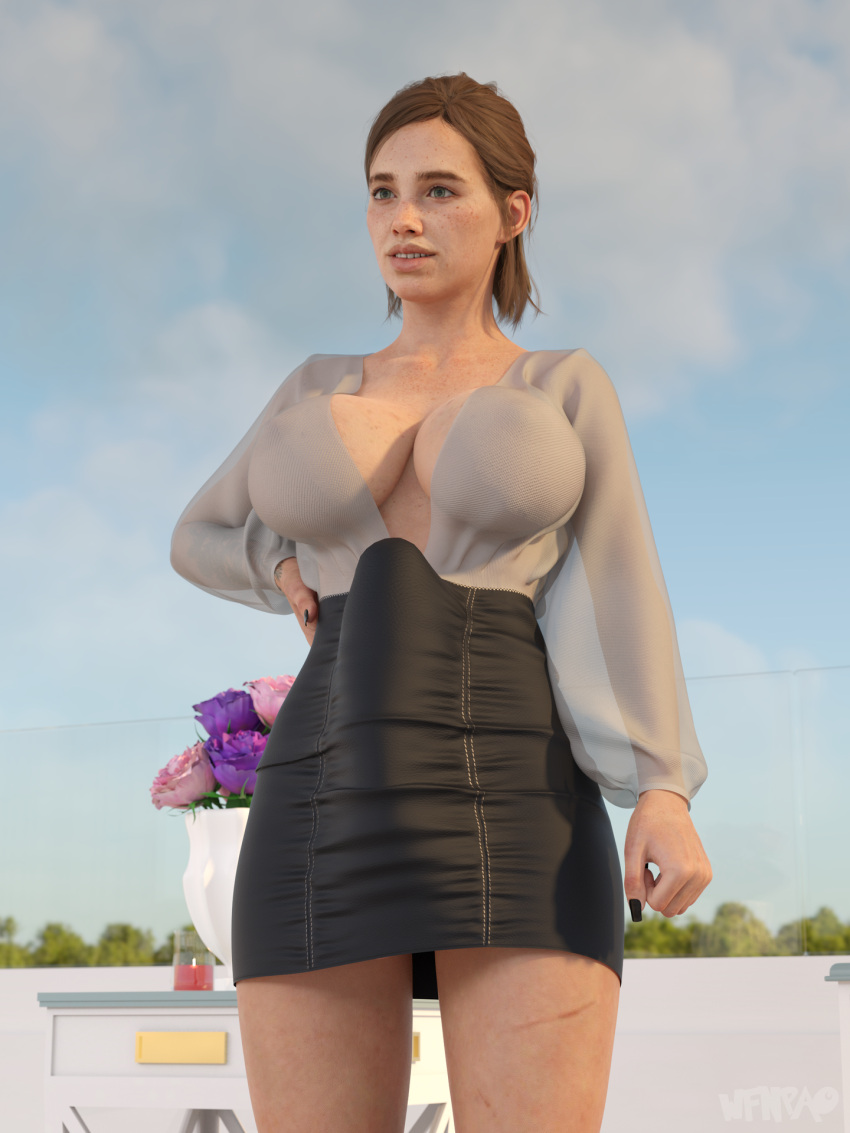 3d big_breasts big_penis brown_hair ellie_(the_last_of_us) ellie_williams futanari naughty_dog smile the_last_of_us the_last_of_us_2 wfnpao