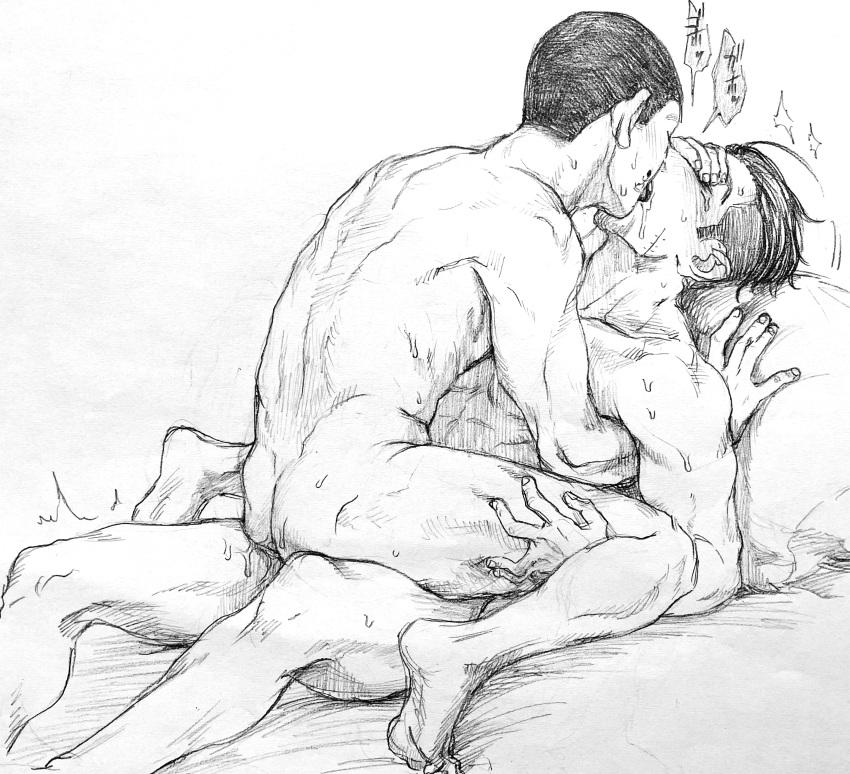 anal anal_sex anal_sex blinded drooling golden_kamuy kissing making_out male male/male male_only male_penetrating ogata_hyakunosuke riding sweat usami_tokishige yaoi