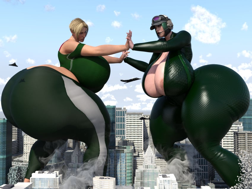 2girls 3d 3d_(artwork) ass bbw big_ass big_butt city curvy curvy_female curvy_figure ela_(rainbow_six) fight fighting giantess hourglass_figure iq_(rainbow_six) light-skinned_female light_skin monika_weiss polakpeasant rainbow_six rainbow_six_siege thick_thighs thighs video_game_character video_games