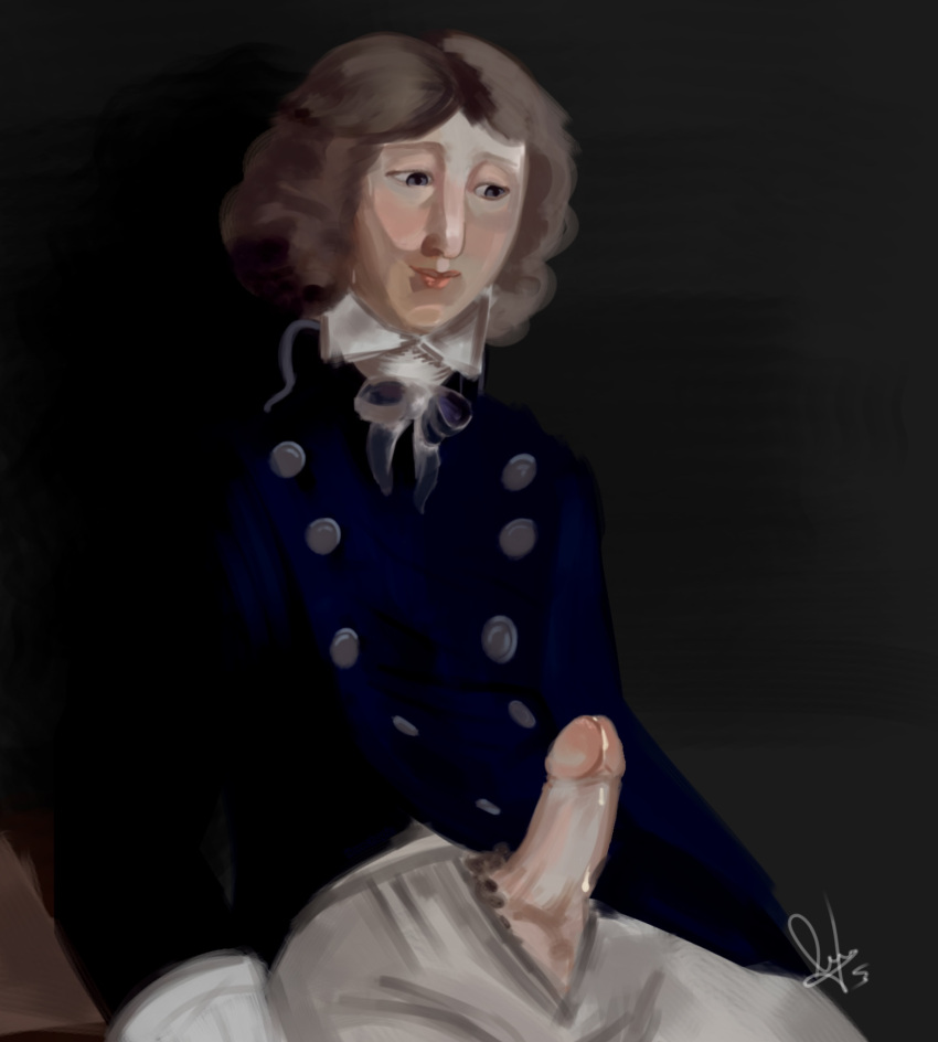 18th_century after_orgasm blue_eyes clothed cum french french_revolution history louis_antoine_saint-just male_only one_person public_domain showing_penis