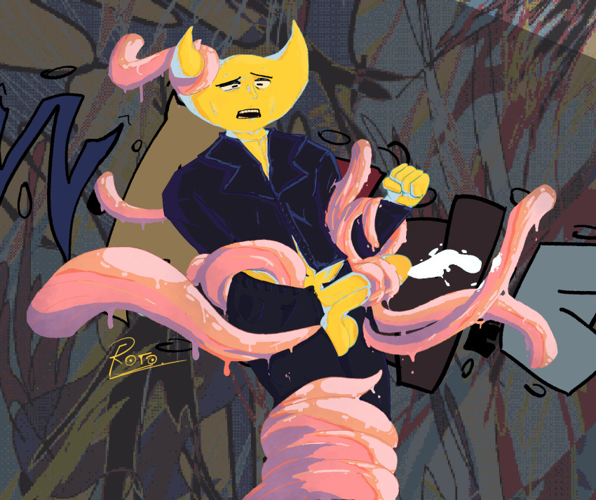 background commission commission_art creature_(hylics) cum_on_tentacle cumming cumming_from_milking detailed_background disembodied_tentacle dripping_tentacles grabbing hylics jacket jacket_open male_only milking moon pants pants_open penis penis_grab penis_out rape roqor roro_(artist) self_upload tentacle tentacle_grab tentacle_on_male tentacle_rape tentacle_sex tentacles_around_body tentacles_around_penis tentacles_on_male wayne_(hylics) yellow_body yellow_penis yellow_skin