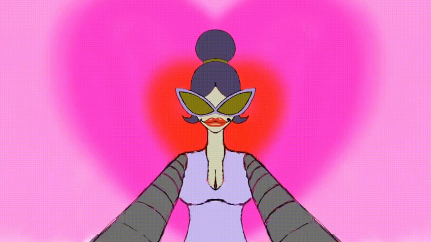 animated chalkzone femdom glasses grandmother_lips_of_the_future kissing lipstick_kiss milf muahsmooch pov red_lips red_lipstick robot_girl smooch