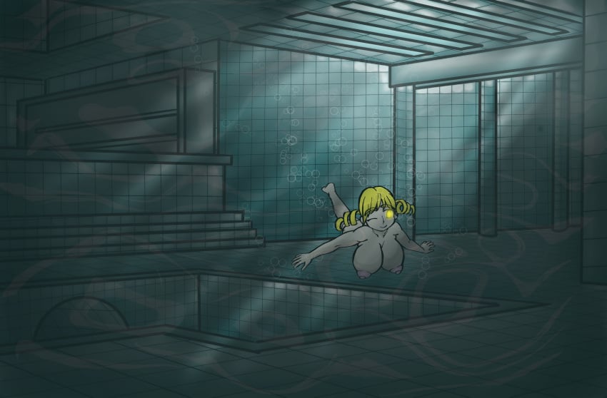 1girls alternate_version_available areolae barefoot big_breasts breasts completely_nude completely_nude_female dukeofnowhere female female_only full_body glowing_eyes liminal_spaces mahou_shoujo_madoka_magica naked naked_female nipples nude nude_female one_eye_closed smile solo solo_female tomoe_mami underwater wink