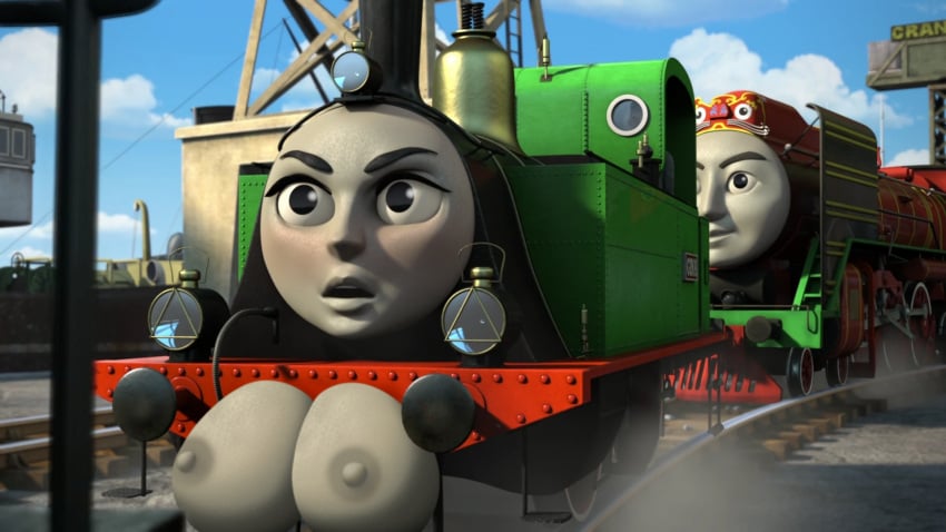 big_breasts blush edit female gina_the_italian_engine living_machine living_train living_vehicle steam thomas_and_friends