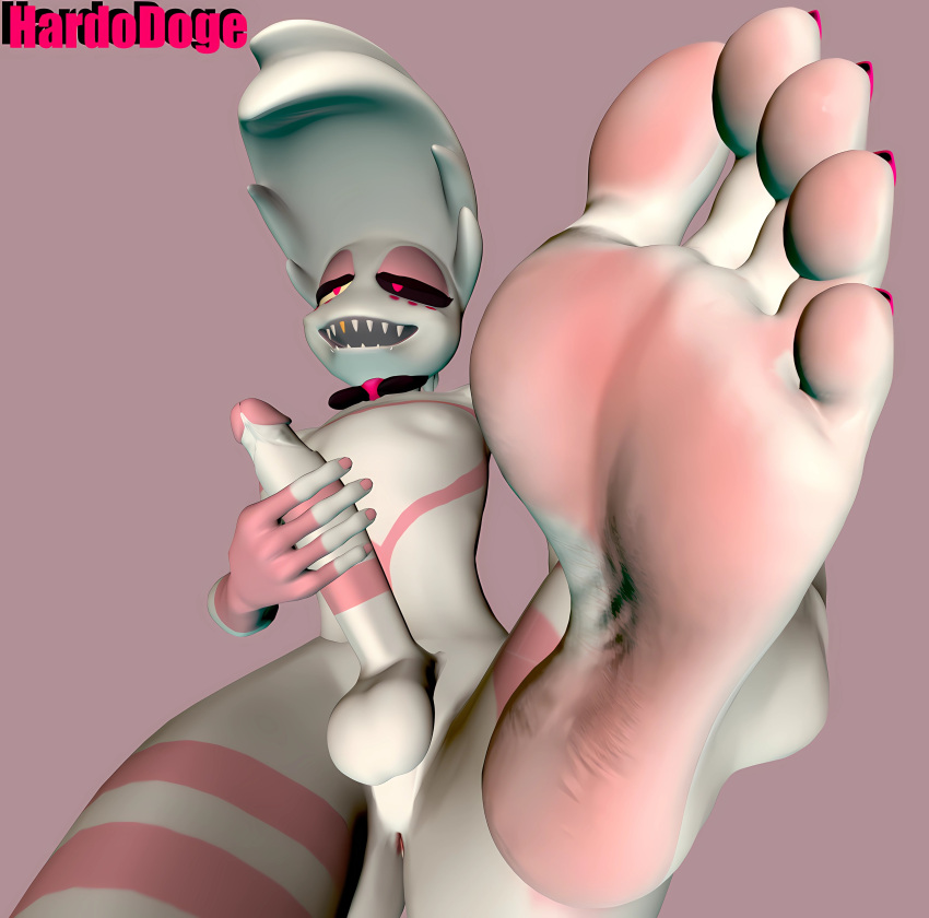 3d 3d_(artwork) 4_toes angel_dust_(hazbin_hotel) balls barefoot big_feet big_penis big_soles clawed_feet clawed_toes feet feet_first feet_in_camera feet_in_face foot_fetish gay giant_feet hardodoge hazbin_hotel heart-shaped_pupils huge_feet large_feet masturbating masturbation penis pink_eyes pink_nail_polish pink_toenails sfm sharp_toenails simple_background soles solo_male source_filmmaker toe_claws touching_penis two_tone_body two_tone_feet