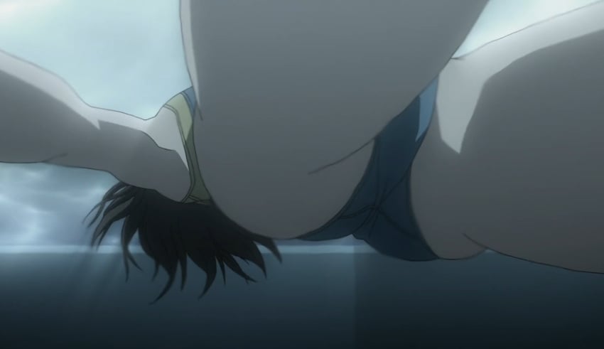 1girls ass brown_hair konoha_amagi large_ass screencap swimsuit thick_thighs thighs underwater underwater_view zetman