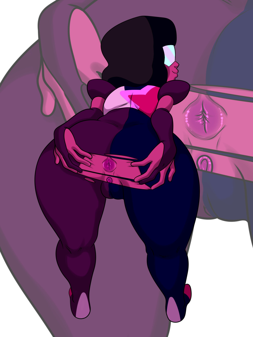 afro anus bending_over black_hair cartoon_network dzk fat_ass fat_thighs garnet_(steven_universe) gem_(species) gem_fusion glasses presenting presenting_anus presenting_hindquarters pussy red_skin ripped_clothes ripped_clothing solo spreading_ass steven_universe tagme thick_ass thick_thighs tight_anus