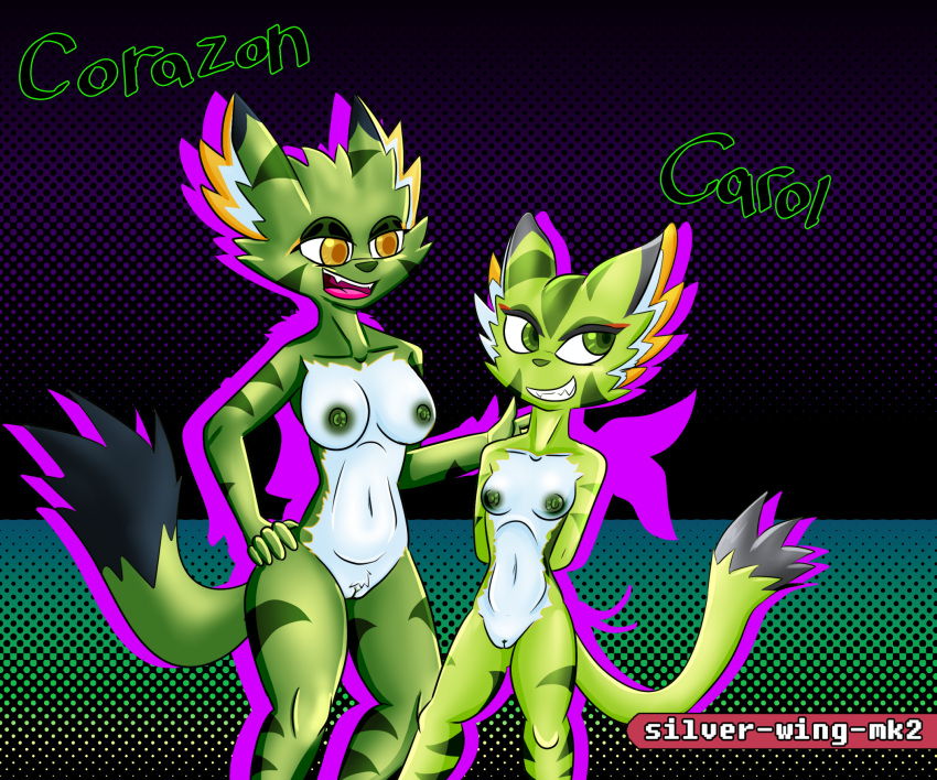 anthro carol_tea corazon_tea feline freedom_planet freedom_planet_2 nude silver-wing-mk2 sisters video_games wildcat