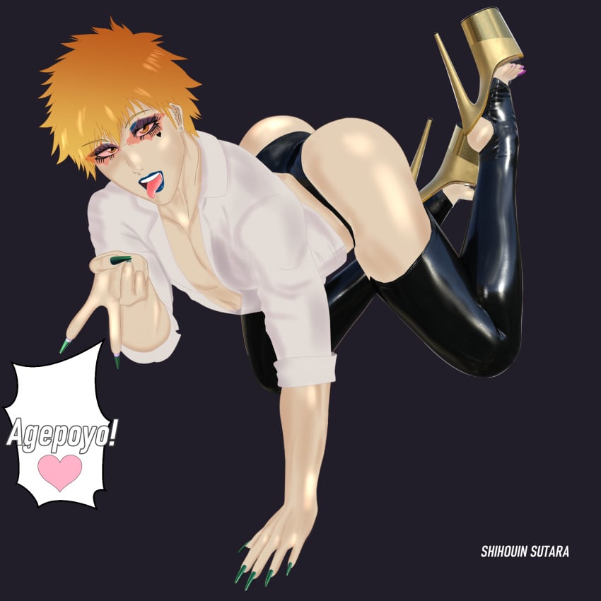 bleach bleach:_the_thousand-year_blood_war femboy gyaru ichigo_kurosaki kurosaki_ichigo otokonoko shihouinsutara sissy yaoi zhingmei