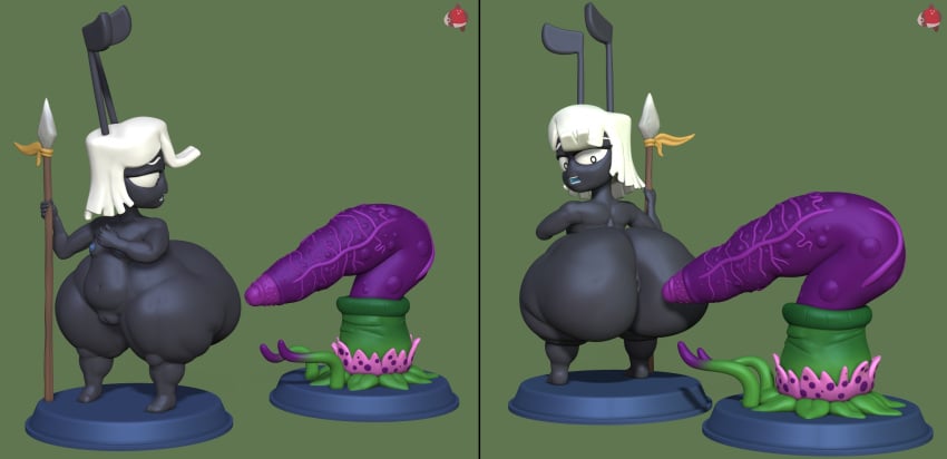 3d antennae_(anatomy) anus arthropod ass big_butt big_penis breasts chubby chubby_female digital_media_(artwork) female fizzymola genitals hair hi_res huge_butt huge_cock hyper hyper_butt hyper_genitalia hyper_penis melee_weapon overweight penis plant plump_labia polearm puffy_anus pussy short_hair shortstack slightly_chubby small_breasts solo_focus spear tentacle tentacles_on_female vein veiny_penis veiny_tentacles weapon white_hair wide_eyed