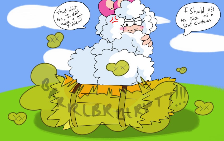 ass brappycatty fart fart_cloud fart_fetish farting garfield_(series) garfield_and_friends lanolin_(orson's_farm) orson's_farm sheep sunniefunnie thick_ass us_acres