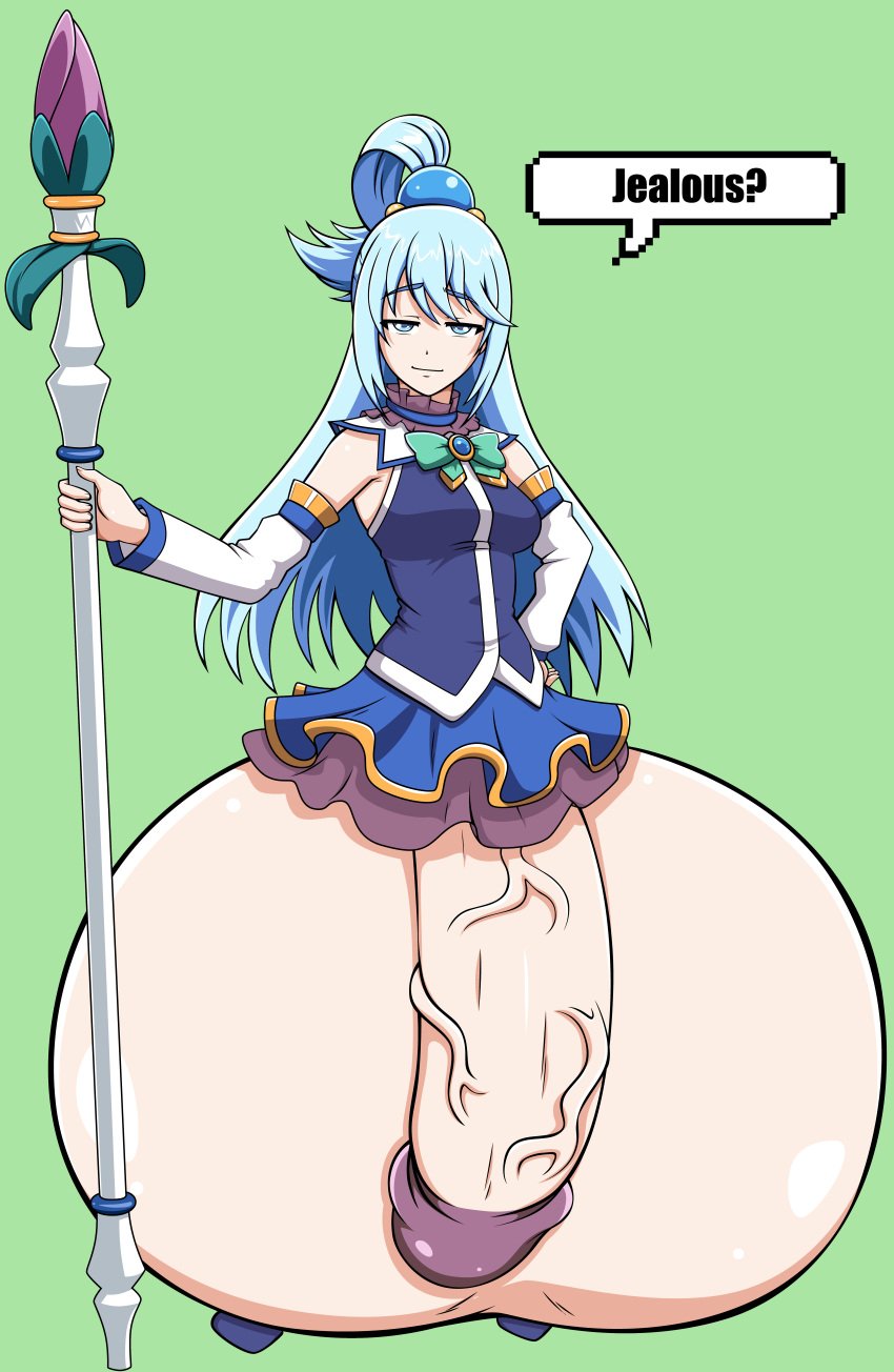 1futa ale-mangekyo alternate_version_available aqua_(konosuba) balls balls_bigger_than_head balls_bigger_than_torso big_ass big_breasts bottomless clothed clothing flaccid futa_only futanari gigantic_penis gigantic_testicles huge_breasts huge_cock huge_testicles human hyper hyper_balls hyper_breasts hyper_penis kono_subarashii_sekai_ni_shukufuku_wo! light-skinned_futanari light_skin looking_at_viewer mostly_clothed oversized_balls penis penis_bigger_than_body penis_longer_than_knee solo solo_futa standing tagme veiny_penis