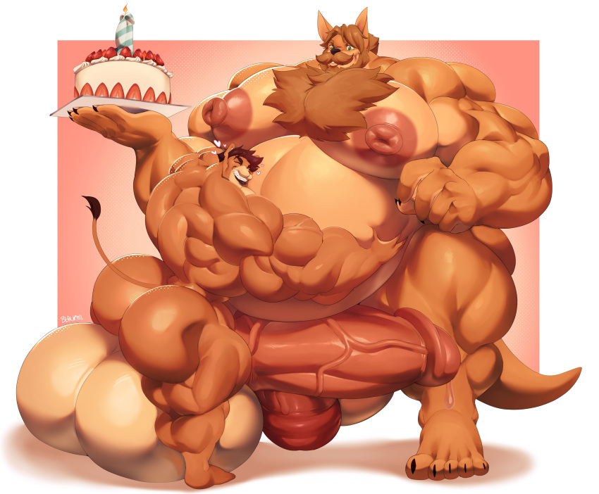 bara big_ass blackheart_xi ceru_(whatinsomnia) cerulien47 chubby_male furry hug hugging hyper hyper_balls hyper_cock hyper_genitalia hyper_penis hyper_testicles male male_only muscles muscular muscular_arms muscular_ass muscular_back muscular_male muscular_thighs precum veiny_penis