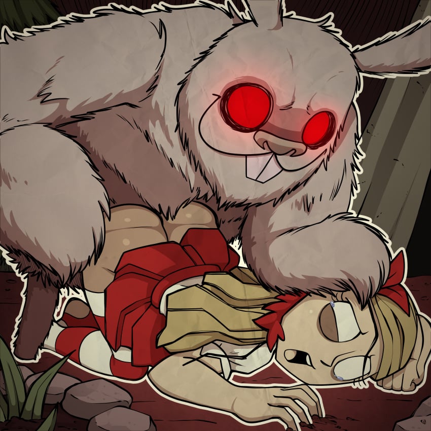 blonde clothing dont_starve_together fur penetration raised_skirt rape red_eyes spiralart tagme tears wendy_(don't_starve)