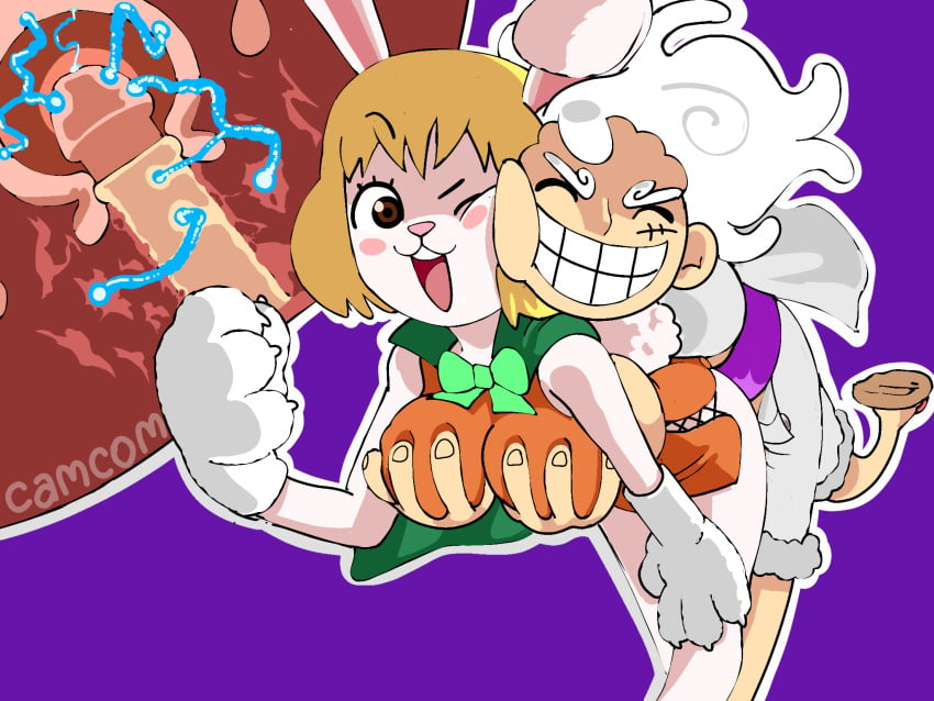 2d breast_grab bunny_ears bunny_girl camcom carrot carrot_(one_piece) color dick drawing electricity female fucked furry gomu_gomu_no_mi happy happy_sex male monkey_d_luffy one_piece orange_shirt penetration pussy smile vaginal_penetration white_body white_hair white_shirt x-ray yellow_hair