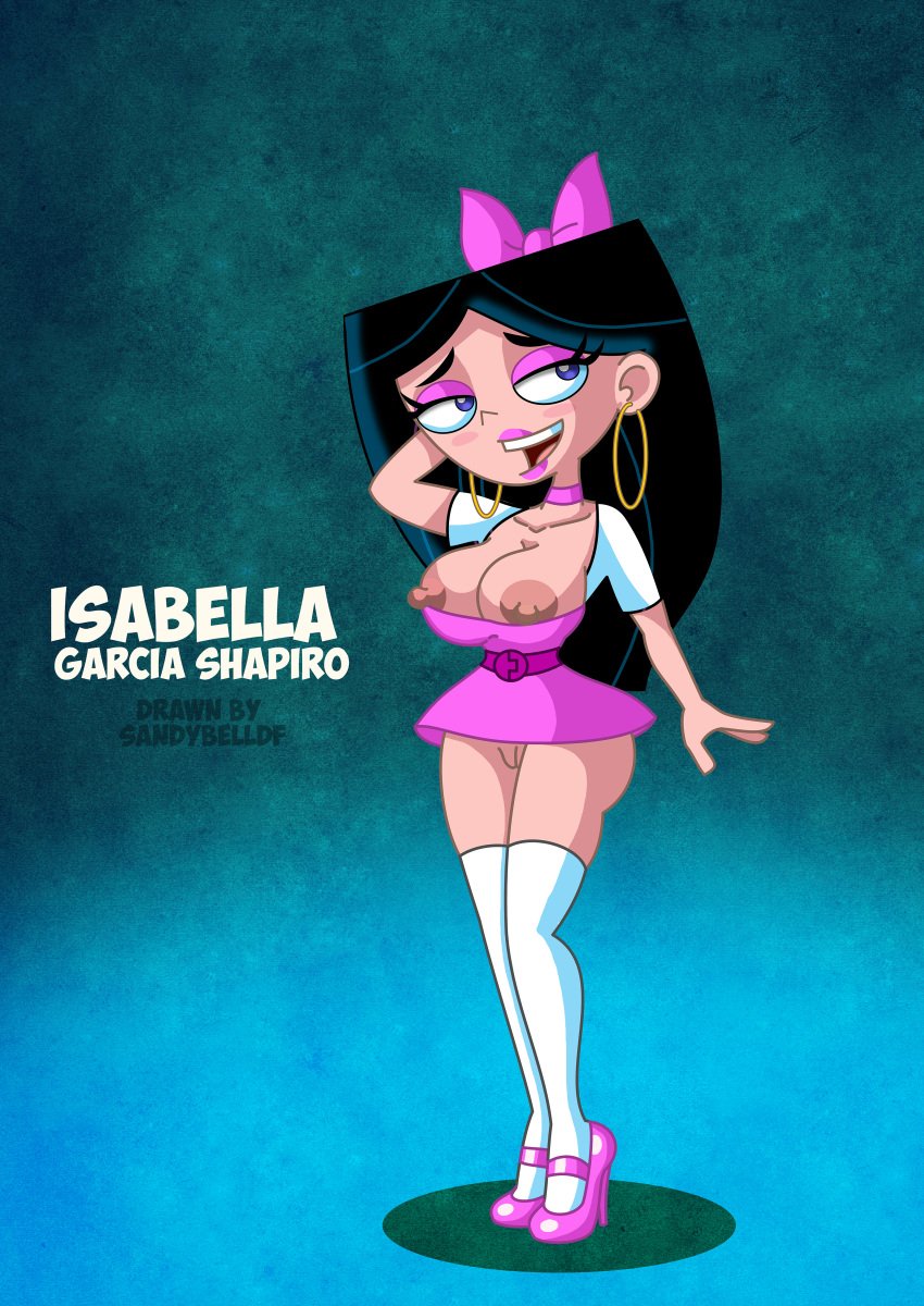 cleavage high_heels isabella_garcia-shapiro nipples phineas_and_ferb sandybelldf tagme