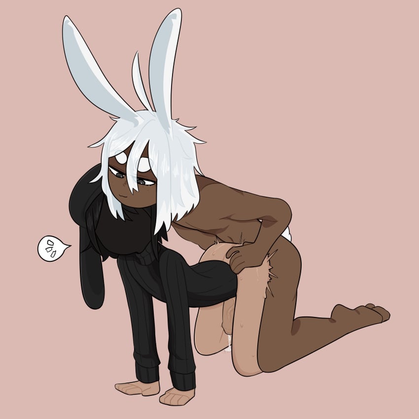 2boys anal anal_sex blank_background coello commission cum cum_drip dark-skinned_male faceless_character faceless_male femboy gay half-dressed male_only nude_male penismaster48 rabbit_ears raised_tail roblox roblox_avatar robloxian skinny tagme