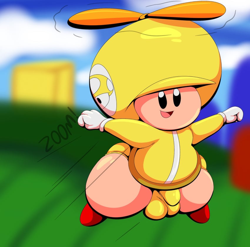 1boy ass balls big_ass big_butt butt clothing fat_ass fat_butt flying full_body gay huge_ass huge_butt male male_only mario_(series) new_super_mario_bros._wii nintendo outdoors penis propeller_suit shortstack solo tepigfan101 text thick_ass thick_butt toad_(mario)