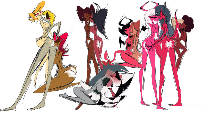 anal anthro apple_(helluva_boss) ass background_character barbie_wire blush blush_lines bodily_fluids breath butt_grab butt_kissing cameron_(zoophobia) camilla_jimenez canid canid_demon canine canis carrie_(zoophobia) coco_(helluva_boss) cum cum_drip cum_in_ass cum_in_pussy cum_inside dalmatian deer demon dia_(hazbin_hotel) domestic_dog drawn dripping female female/female genital_fluids group group_sex hand_on_butt hazbin_hotel hellhound helluva_boss human humanoid kiki_(helluva_boss) kissing lizard mammal masturbation messy nude panting party penetration pink_body poor_quality red_body reptile rocketpepa ruffette_(helluva_boss) ruffie_(helluva_boss) sallie_may_(helluva_boss) scalie sex succubus summer_(hazbin_hotel) tan_body verosika_mayday_(helluva_boss) vivienne_medrano zoophobia