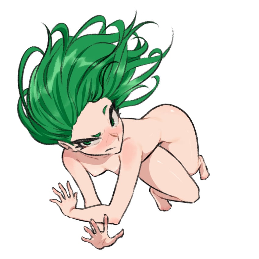 1girls barefoot completely_nude completely_nude_female female female_only full_body green_eyes green_hair gurumo naked naked_female nude nude_female one-punch_man patreon solo solo_female tagme tatsumaki white_background