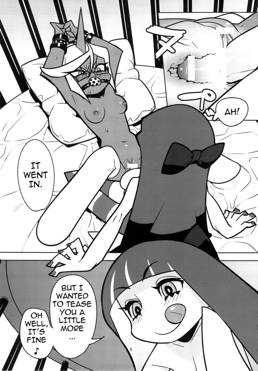 1futa 1girls big_breasts black_and_white breasts demon demon_girl demon_rape demoness dialogue diphallia diphallism doujin doujinshi duo english english_text erection female futa_on_female futanari greyscale hamanasu hamanasu_chaya huge_cock human humanoid kneesocks_daemon monochrome multi_penis nude panty_&_stocking_with_garterbelt penis rape raping_a_demon sex standing stocking_anarchy text third-party_source translated vaginal_penetration