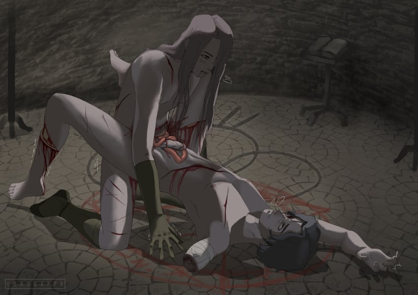 blood cahara cahara_(fear_and_hunger) enki_(fear_and_hunger) enki_ankarian fear_and_hunger gay gay_sex gore guro gurokappa long_gloves long_hair penis ritual_sex