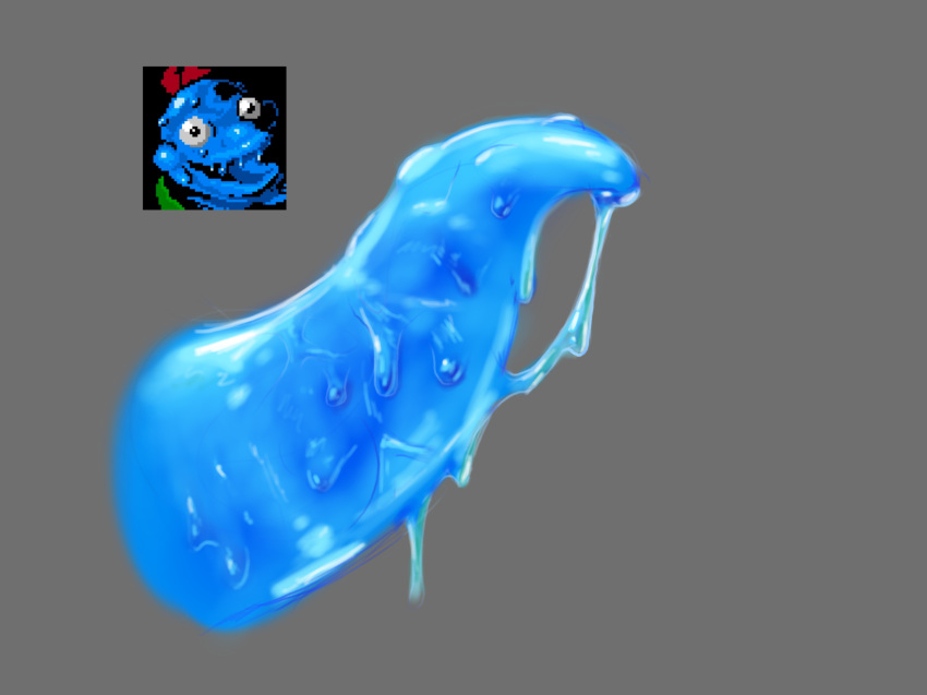 1boy blue_penis blue_slime cum everhood non-human non-human_only penis_only slime slimy tentacle_penis unusual_penis