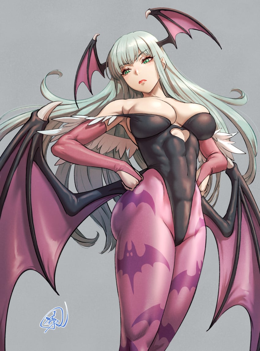 big_breasts breasts clothing darkstalkers female female_only fujii_eishun medium_breasts morrigan_aensland solo succubus tagme